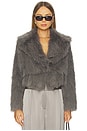 view 1 of 4 Faux Fur Bomber Jacket in Steel