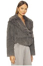 view 2 of 4 Faux Fur Bomber Jacket in Steel