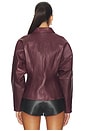 view 4 of 5 Fitted Leather Jacket in Merlot