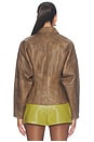view 5 of 5 Fitted Leather Jacket in Sand