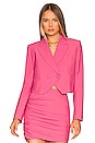 view 1 of 4 Double Brested Crop Blazer in Flamingo