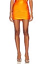 view 1 of 5 Ruched Mini Skirt in Tangerine