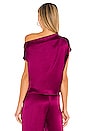view 3 of 4 Draped Top in Magenta