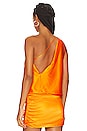 view 3 of 4 One Shoulder Cowl Top in Tangerine