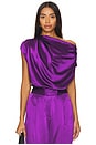 view 1 of 4 Draped Top in Eggplant