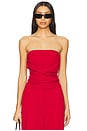 view 1 of 4 Pleated Bustier Top in Cherry
