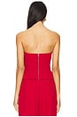 view 3 of 4 Pleated Bustier Top in Cherry
