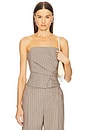 view 1 of 6 Wrap Bustier Top in Pinstripe
