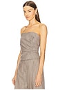 view 3 of 6 Wrap Bustier Top in Pinstripe