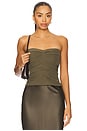view 1 of 4 Pleated Bustier Top in Army