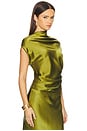 view 2 of 4 High Neck Drape Top in Moss