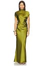 view 4 of 4 High Neck Drape Top in Moss