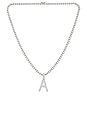 view 1 of 2 Full Iced Out Letter Necklace in Silver