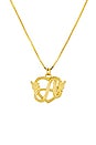 view 2 of 2 FLOWER CUT SCRIPT PENDANT ネックレス in Gold