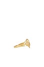 view 2 of 3 Cutout Flower Heart Letter Ring in Gold