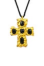 view 2 of 3 SIREN CROSS ネックレス in Onyx & Gold