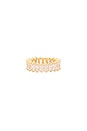 view 1 of 3 The Emerald Cut Pave Ring in Gold