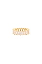 view 2 of 3 The Emerald Cut Pave Ring in Gold