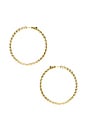 view 3 of 4 The Large Pave 925 Hoops in Gold