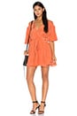 view 1 of 3 Sheer Back Wrap Dress in Rust