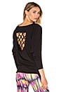 view 1 of 5 Knotted Jacquard Dolman Tee in Black