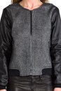 view 5 of 6 Patchwork Weave Slugger Jacket in Black/Leather in Black & Leather
