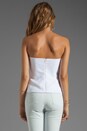view 2 of 4 White Cap Bustier Peplum Top in White