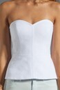 view 3 of 4 White Cap Bustier Peplum Top in White