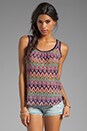 view 1 of 4 Flame Stitch Crochet Lace Tank in Multi