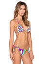 view 3 of 4 Tropicalia Reversible Triangle Bikini Top in Multi