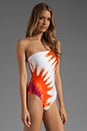 view 2 of 5 Indio Tie Dye One Shoulder One Piece in Tangerine