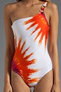 view 4 of 5 Indio Tie Dye One Shoulder One Piece in Tangerine