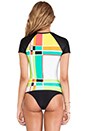 view 3 of 4 Color Block Plaid Rash Guard in Multi