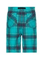 view 2 of 4 Belted Check Short in Green