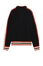 view 2 of 3 Striped Zip Cardigan in Black