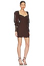 view 3 of 3 Marleena Embroidered Mini Dress in Chocolate Brown