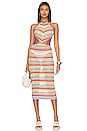 view 1 of 3 Elidia Striped Open Stitch Midi Dress in Summer Multi Stripe
