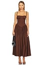 view 1 of 3 Emma Midi Dress in Chocolate Brown