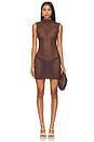 view 1 of 3 Xaviena Mini Dress in Chocolate Brown