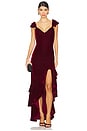 view 1 of 3 Camille Velvet Gown in Deep Red