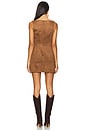 view 3 of 4 Mimi Faux Suede Dress in Chocolate Brown