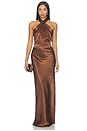 view 1 of 3 Delphi Gown in Chocolate Brown