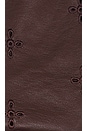 view 6 of 6 Sara Embroidered Faux Leather Short in Chocolate Brown