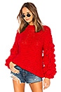 view 1 of 4 Chunky Sleeve Sweater in Red