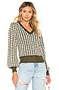 view 1 of 4 Marci Sweater in Olive Houndstooth