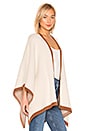 view 2 of 4 Sol Poncho in Ivory & Camel