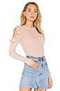 view 2 of 4 Ruffle Cold Shoulder Sweater in Blush