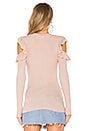 view 3 of 4 Ruffle Cold Shoulder Sweater in Blush