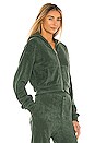 view 2 of 4 Cropped Zip Hoodie in Pine Green