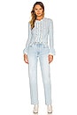 view 4 of 4 Starlene Ruffle Cardigan in Blue & Ivory